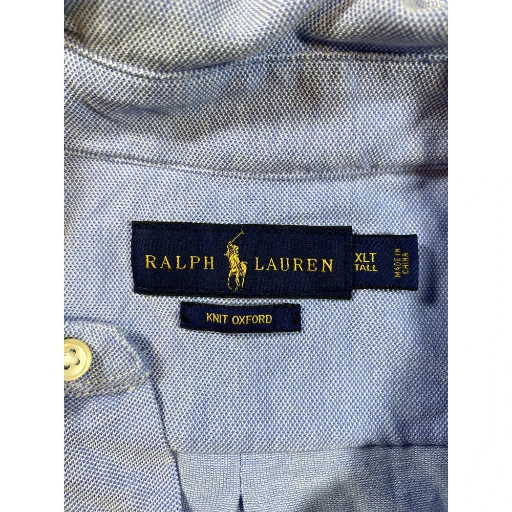 Polo‎ Ralph Lauren Shirt Mens XLT Blue Knit Oxford Sail Boat All Over Print